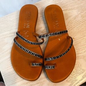 Italian Shoemakers Evita Rhinestone Sandals- Size 6